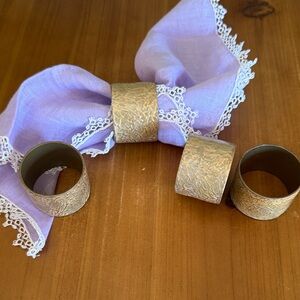 Gold Textured Napkin Rings